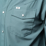CORE - Men's Aqua Long Sleeve Pearl Snap Shirt