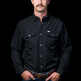CORE - Men's Black Long Sleeve Pearl Snap Shirt