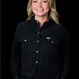 CORE - Women's Black Long Sleeve Pearl Snap Shirt
