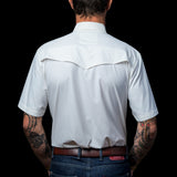 CORE - Men's White Short Sleeve Pearl Snap Shirt