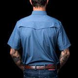 CORE - Men's Blue Short Sleeve Pearl Snap Shirt