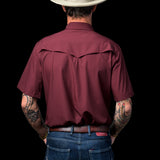 CORE - Men's Maroon Short Sleeve Pearl Snap Shirt