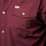CORE - Men's Maroon Short Sleeve Pearl Snap Shirt
