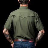 CORE - Men's Olive Green Short Sleeve Pearl Snap Shirt