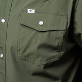 CORE - Men's Olive Green Short Sleeve Pearl Snap Shirt