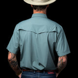 CORE - Men's Aqua Short Sleeve Pearl Snap Shirt
