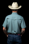 CORE - Men's Aqua Short Sleeve Pearl Snap Shirt