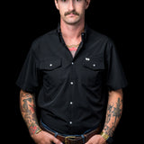 CORE - Men's Black Short Sleeve Pearl Snap Shirt