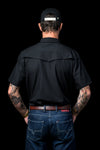 CORE - Men's Black Short Sleeve Pearl Snap Shirt