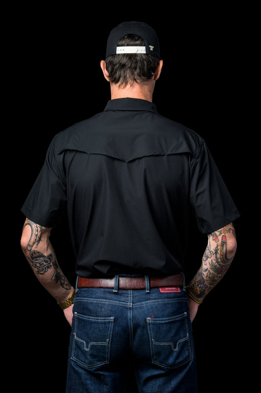 CORE - Men's Black Short Sleeve Pearl Snap Shirt