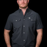 CORE - Men's Grey Short Sleeve Pearl Snap Shirt