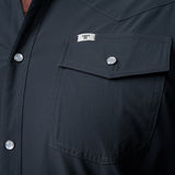 CORE - Men's Grey Short Sleeve Pearl Snap Shirt