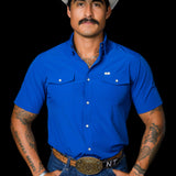 CORE - Men's Cobalt Blue Short Sleeve Pearl Snap Shirt