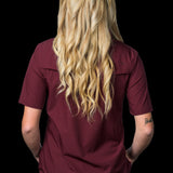 CORE - Women's Maroon Short Sleeve Pearl Snap Shirt