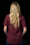 CORE - Women's Maroon Short Sleeve Pearl Snap Shirt