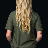 CORE - Women's Olive Green Short Sleeve Pearl Snap Shirt