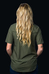 CORE - Women's Olive Green Short Sleeve Pearl Snap Shirt