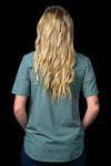 CORE - Women's Aqua Short Sleeve Pearl Snap Shirt