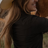 CORE - Women's Black Short Sleeve Pearl Snap Shirt