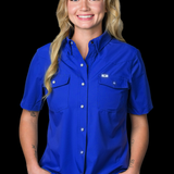 CORE - Women's Cobalt Blue Short Sleeve Pearl Snap Shirt