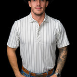 The Jack  Pearl Snap Polo in Cream