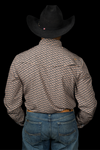 The Clark Long Sleeve Pearl Snap Shirt in Brown