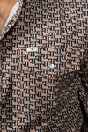The Clark Long Sleeve Pearl Snap Shirt in Brown