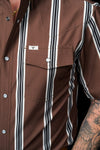 The Hatfield Short Sleeve Pearl Snap Shirt in Brown