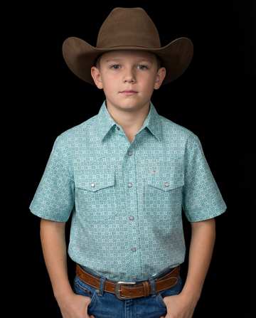 Kid's Pierce Short Sleeve Pearl Snap