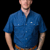 The Carson in Blue Short Sleeve Snap (FINAL SALE)