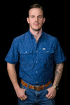 The Carson in Blue Short Sleeve Snap (FINAL SALE)