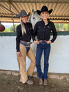 CORE - Women's Black Long Sleeve Pearl Snap Shirt
