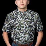 Kid's Camo 2.0 Short Sleeve Pearl Snap Shirt