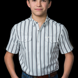 Kid's Jake in White Short Sleeve Pearl Snap
