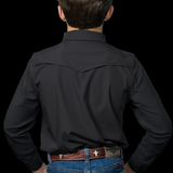 CORE - Kid's Grey Long Sleeve Pearl Snap Shirt