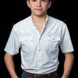 CORE - Kid's White Short Sleeve Pearl Snap Shirt