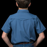 CORE - Kid's Blue Short Sleeve Pearl Snap Shirt