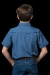 CORE - Kid's Blue Short Sleeve Pearl Snap Shirt