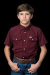 CORE - Kid's Maroon Short Sleeve Pearl Snap Shirt