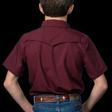 CORE - Kid's Maroon Short Sleeve Pearl Snap Shirt