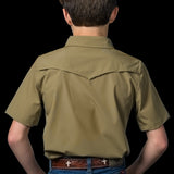 CORE - Kid's Khaki Short Sleeve Pearl Snap Shirt