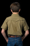 CORE - Kid's Khaki Short Sleeve Pearl Snap Shirt