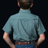 CORE - Kid's Aqua Short Sleeve Pearl Snap Shirt