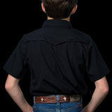 CORE - Kid's Black Short Sleeve Pearl Snap Shirt
