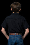 CORE - Kid's Black Short Sleeve Pearl Snap Shirt