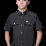 CORE - Kid's Grey Short Sleeve Pearl Snap Shirt