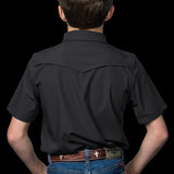 CORE - Kid's Grey Short Sleeve Pearl Snap Shirt
