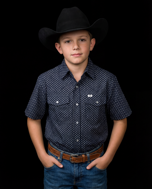 Kid's Cash Short Sleeve Pearl Snap