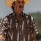 The Hatfield Short Sleeve Pearl Snap Shirt in Brown