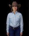 The Remi Women's Pearl Snap Long Sleeve Shirt